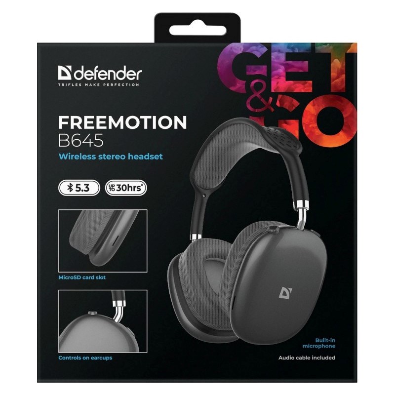 HEADPHONES DEFENDER BLUETOOTH FREEMOTION B645 BLACK