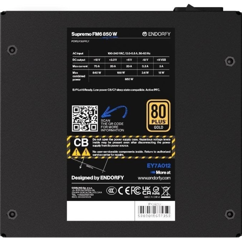 Endorfy Supremo FM6 850W (EY7A012) Black Endorfy Supremo FM6 850W (EY7A012) Black