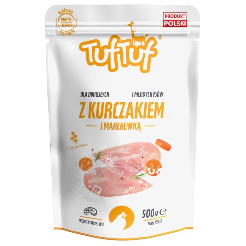TUF TUF Ground Chicken with Carrots - wet dog food - 500g TUF TUF Ground Chicken with Carrots - wet dog food - 500g
