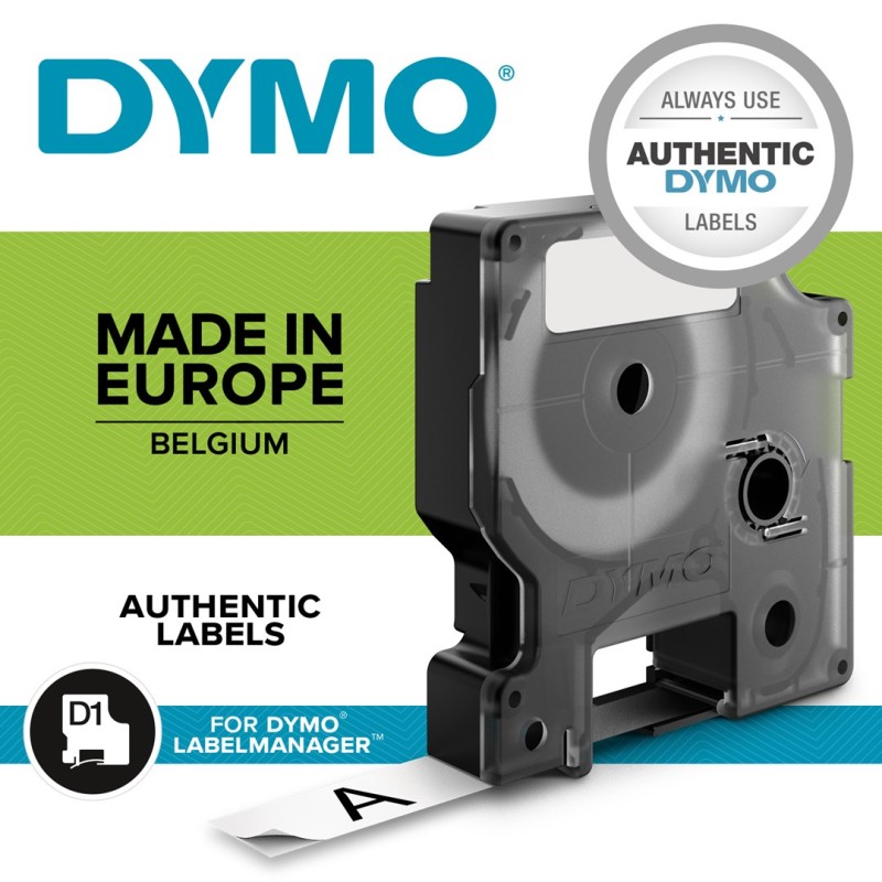 DYMO D1 Standard - Black on White - 12mm DYMO D1 Standard - Black on White - 12mm