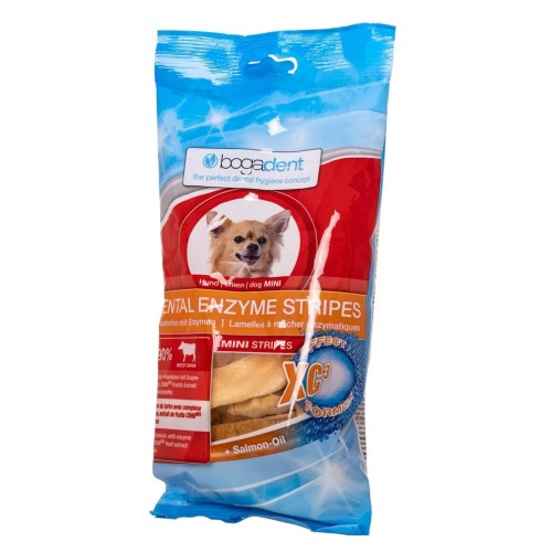 BOGAR Bogadent Dental enzyme stripes Mini Beef - dog treat - 100g BOGAR Bogadent Dental enzyme stripes Mini Beef - dog treat - 100g