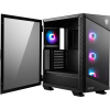 MSI MPG VELOX 100R Mid Tower Gaming Computer Case 'Black, 4x 120mm ARGB Fans, 1-6 ARGB Hub, ARGB light strip, USB Type-C, Tempered Glass, Center, E-ATX, ATX, mATX, mini-ITX'