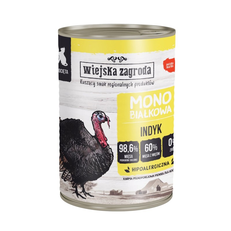 WIEJSKA ZAGRODA Monoprotein Turkey - wet food for kittens - 400g WIEJSKA ZAGRODA Monoprotein Turkey - wet food for kittens - 400g