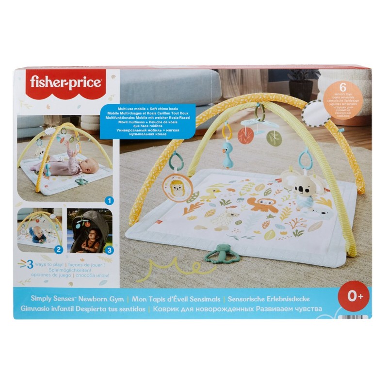 Fisher-Price Simply Senses Newborn Gym Baby Activity Mat with 6 Sensory Toys Fisher-Price Simply Senses Newborn Gym Baby Activity Mat with 6 Sensory Toys