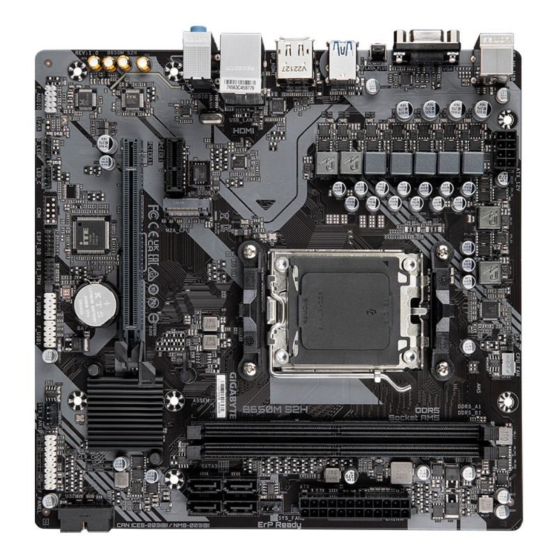 GIGABYTE B650M S2H Motherboard - Supports AMD Ryzen 8000 CPUs, 5+2+2 Phases Digital VRM, up to 6400MHz DDR5, 1xPCIe 4.0 M.2, GbE LAN, USB 3.2 Gen 1 GIGABYTE B650M S2H Motherboard - Supports AMD Ryzen 8000 CPUs, 5+2+2 Phases Digital VRM, up to 6400MHz DDR5, 1xPCIe 4.0 M.2, GbE LAN, USB 3.2 Gen 1