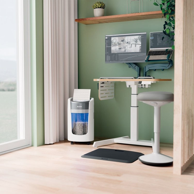 Leitz IQ OptiMax Home Office 225 Micro Cut Paper Shredder Security P5 15L - White
