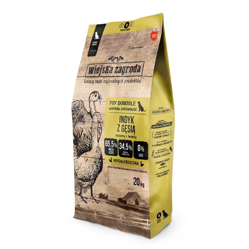 WIEJSKA ZAGRODA Turkey with goose M - dry dog food - 20kg WIEJSKA ZAGRODA Turkey with goose M - dry dog food - 20kg