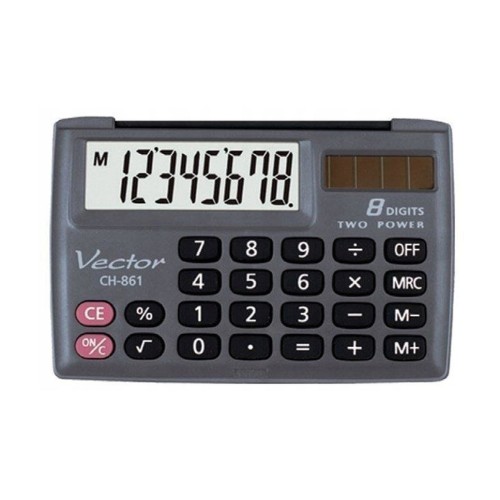 Vector KAV CH-861 pocket calculator, 8 digits, 87 x 58 mm, black