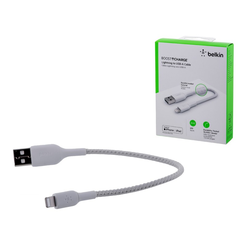 Belkin CAA002BT0MWH lightning cable 0.15 m White Belkin CAA002BT0MWH lightning cable 0.15 m White