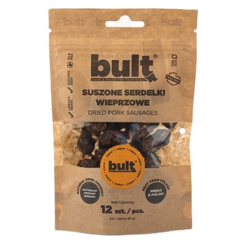 BULT Dried pork sausages - dog treat - 12 BULT Dried pork sausages - dog treat - 12