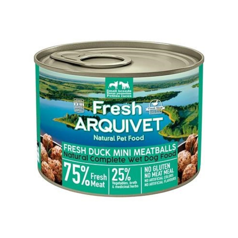 ARQUIVET Fresh Duck Mini Meatballs - wet dog food - 200g