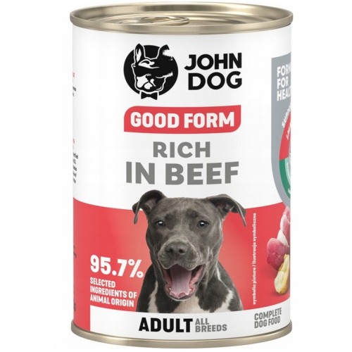 JOHN DOG Good form Rich in beef - wet dog food - 400g JOHN DOG Good form Rich in beef - wet dog food - 400g