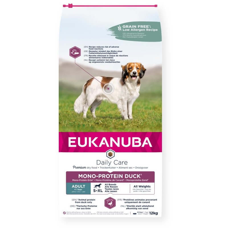 EUKANUBA Daily Care Mono-Protein Adult All Breed Duck - dry dog food - 12kg