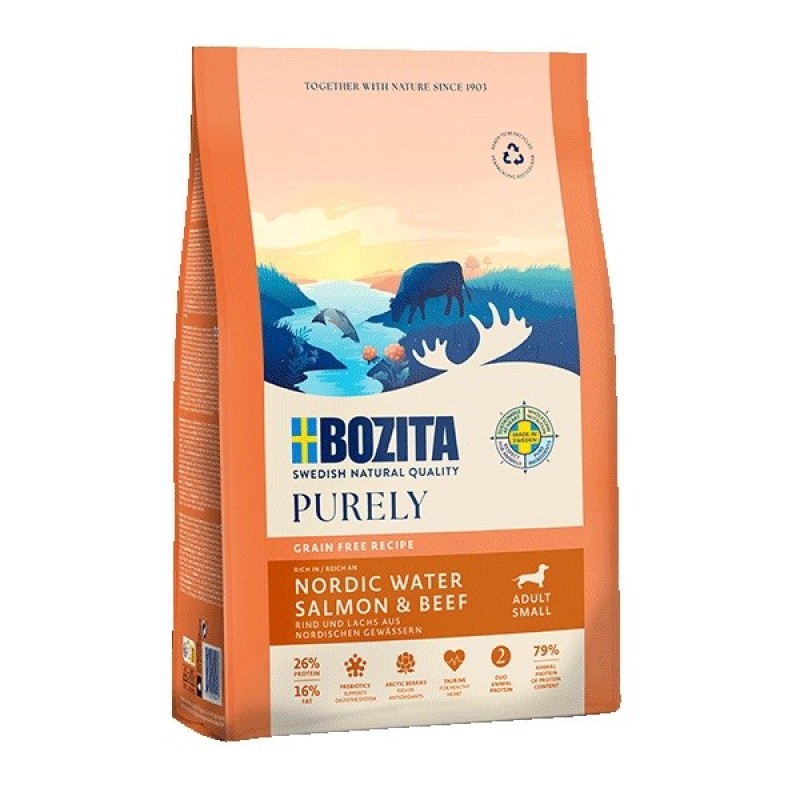 BOZITA Purely Adult Small Salmon and beef - dry dog food - 2,5kg BOZITA Purely Adult Small Salmon and beef - dry dog food - 2,5kg