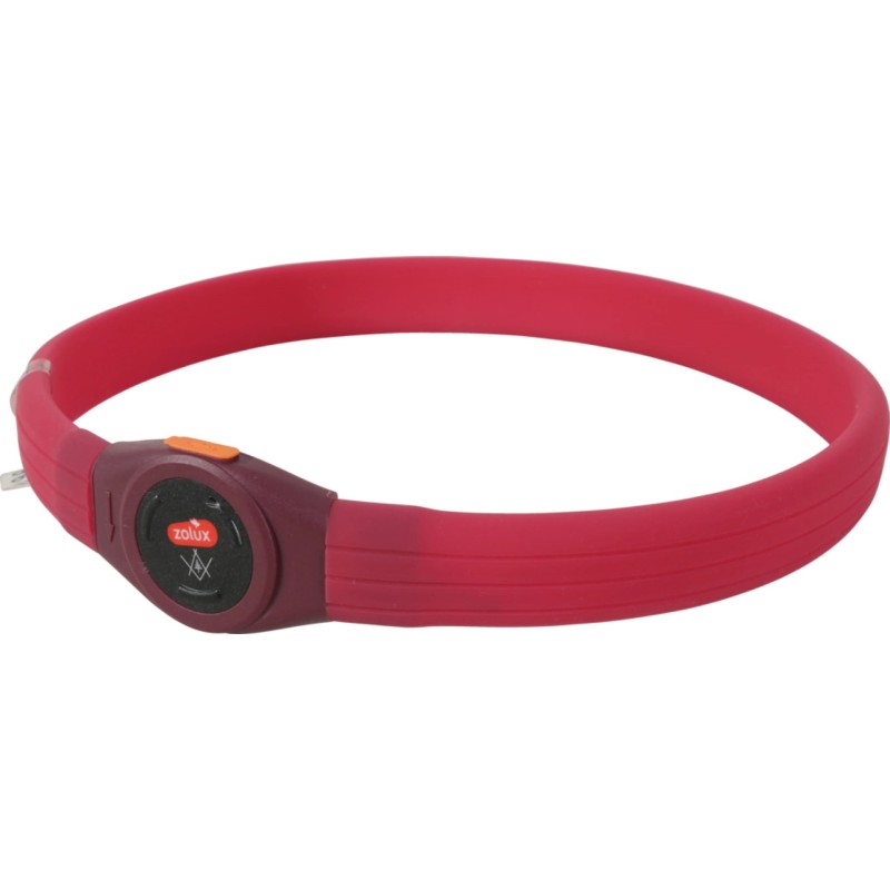 ZOLUX Bivouak LED Silicone red - dog collar - 30-60 cm ZOLUX Bivouak LED Silicone red - dog collar - 30-60 cm