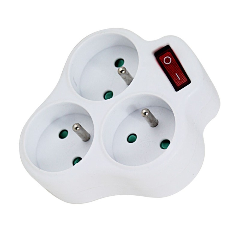 Esperanza ELK304W Electrical Splitter 3 sockets switch White Esperanza ELK304W Electrical Splitter 3 sockets switch White