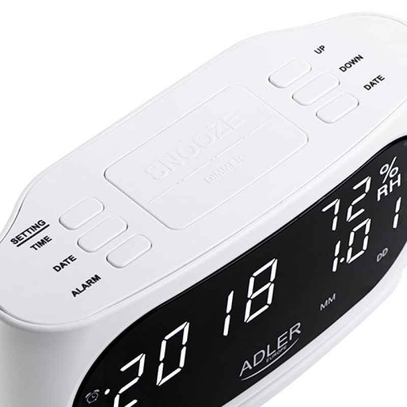 Budzik ADLER AD 1186 white Budzik ADLER AD 1186 white
