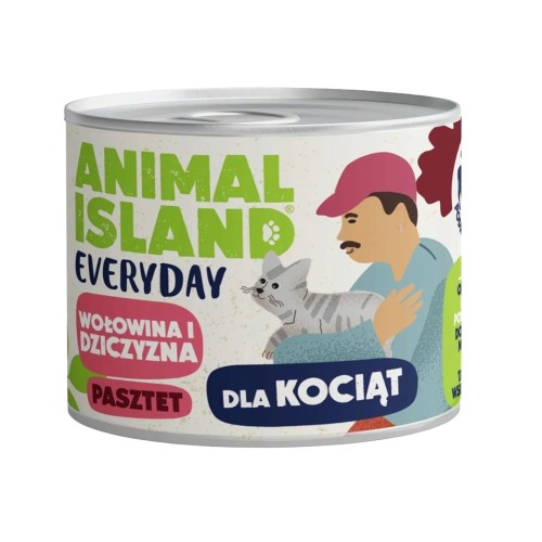 ANIMAL ISLAND Everyday Beef and game for kittens - wet cat food - 185g ANIMAL ISLAND Everyday Beef and game for kittens - wet cat food - 185g