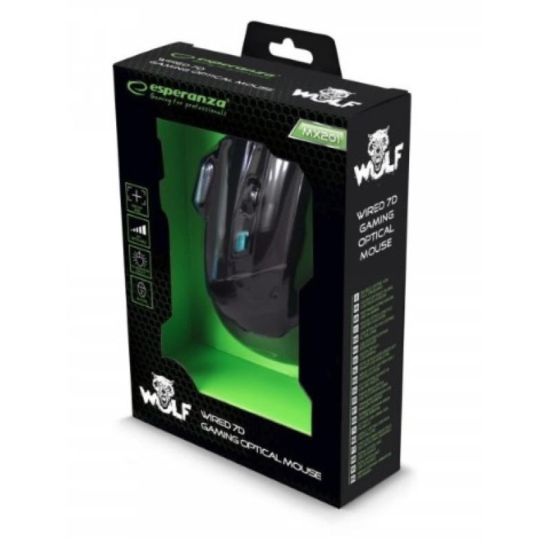 Esperanza EGM201B mouse USB Type-A Optical 2400 DPI Right-hand Esperanza EGM201B mouse USB Type-A Optical 2400 DPI Right-hand