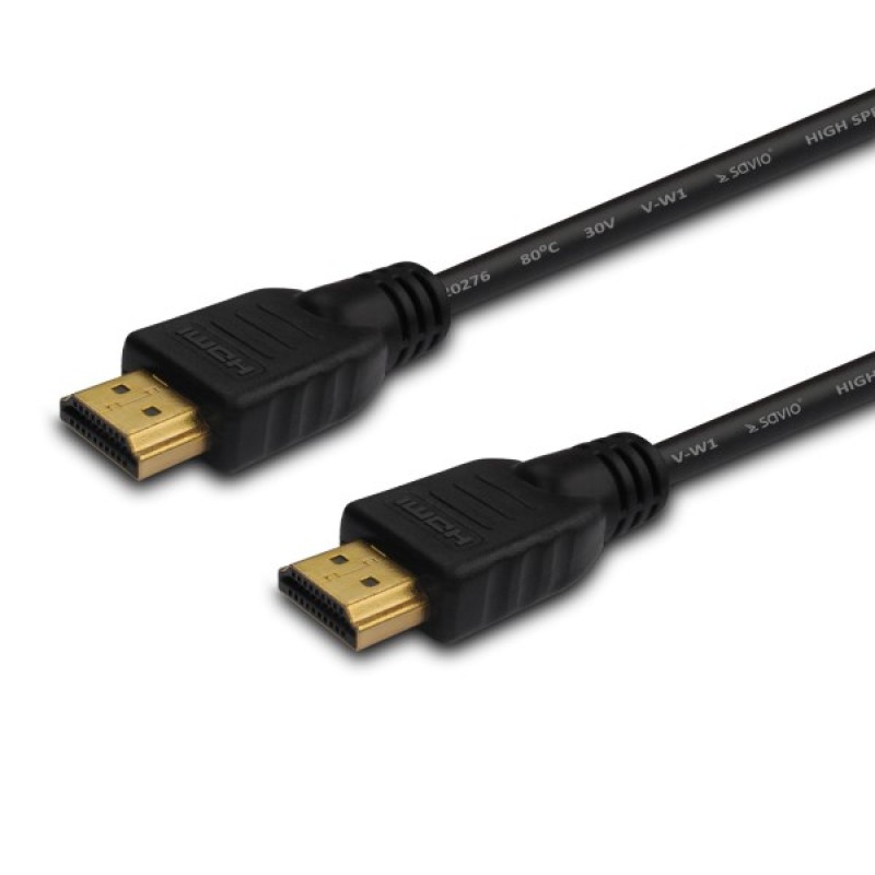 SAVIO CL-196 HDMI cable 3 m, black, gold-plated connectors, v2.0 high speed, ethernet/3D SAVIO CL-196 HDMI cable 3 m, black, gold-plated connectors, v2.0 high speed, ethernet/3D