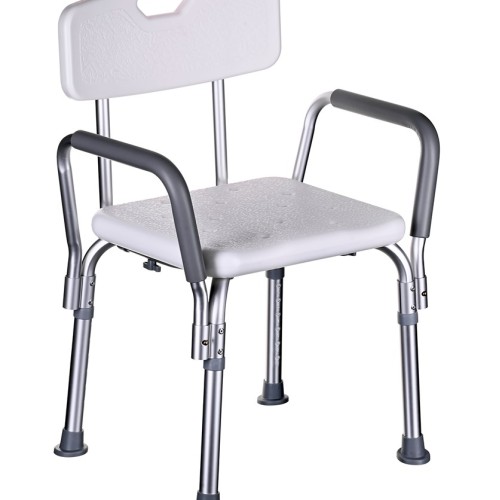 Shower chair with backrest and armrests
