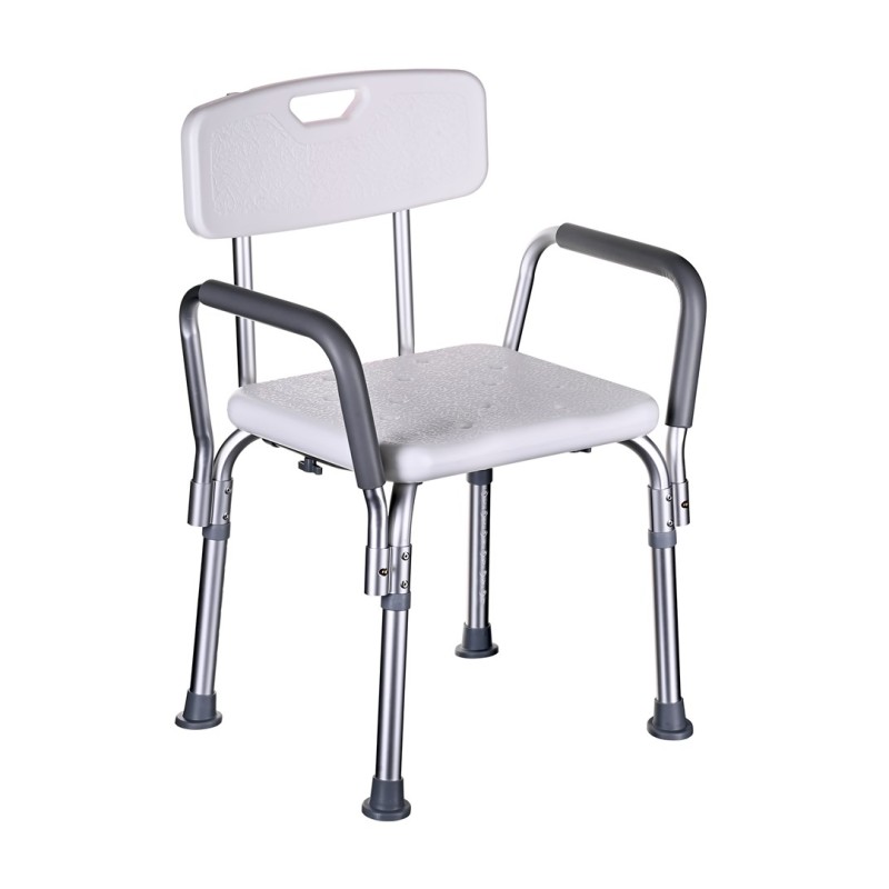 Shower chair with backrest and armrests