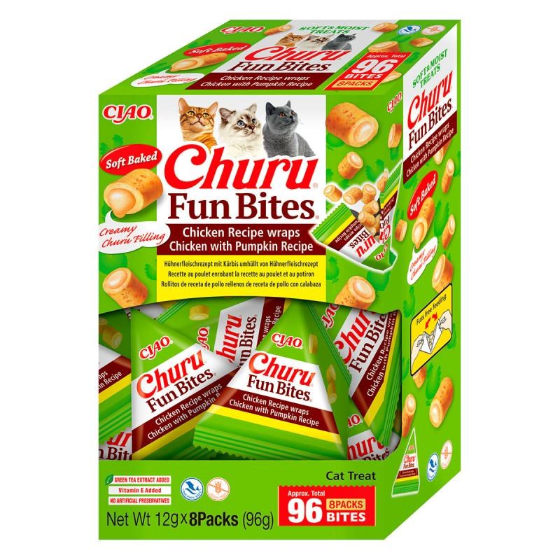 INABA Churu Fun Bites Chicken and pumpkin - cat treats - 8x12g INABA Churu Fun Bites Chicken and pumpkin - cat treats - 8x12g