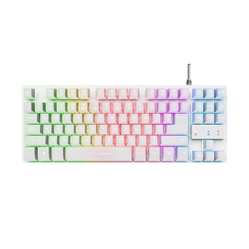 Trust GXT 833W THADO keyboard Gaming USB QWERTY US English White Trust GXT 833W THADO keyboard Gaming USB QWERTY US English White