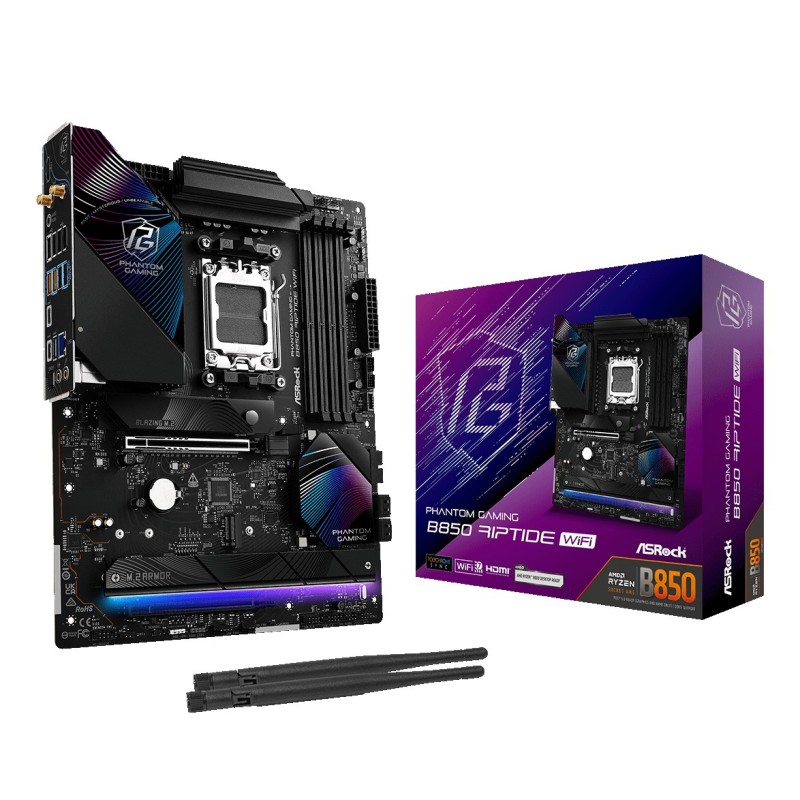 Asrock Phantom Gaming B850 Riptide WiFi AMD B850 Socket AM5 ATX Asrock Phantom Gaming B850 Riptide WiFi AMD B850 Socket AM5 ATX