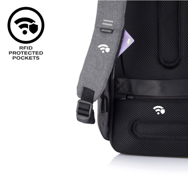 XD DESIGN ANTI-THEFT BACKPACK BOBBY HERO SMALL GREY P/N: P705.702 XD DESIGN ANTI-THEFT BACKPACK BOBBY HERO SMALL GREY P/N: P705.702