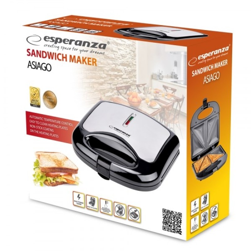 Esperanza EKT011 Sandwich toaster 1000W Black Esperanza EKT011 Sandwich toaster 1000W Black