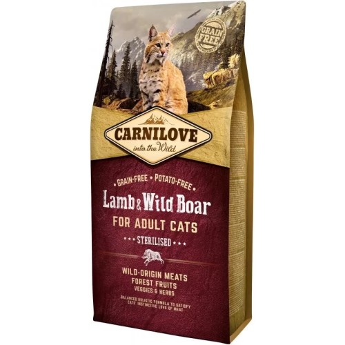 CARNILOVE Lamb & Wild Boar Sterilised - dry cat food - 6kg