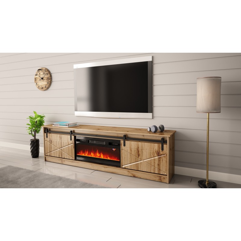 RTV GRANERO + fireplace cabinet 200x56.7x35 oak wotan RTV GRANERO + fireplace cabinet 200x56.7x35 oak wotan