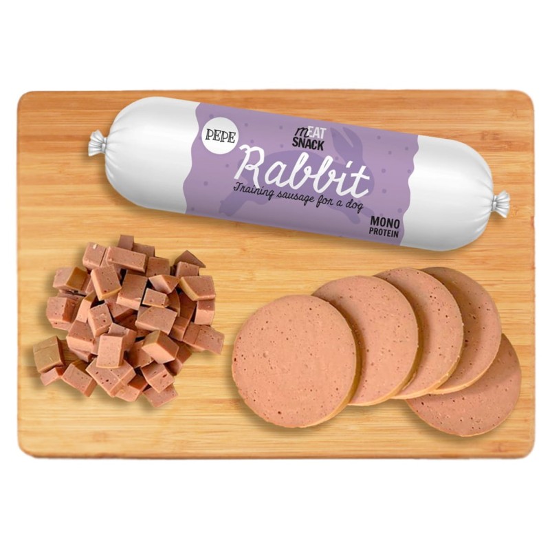 PAKA ZWIERZAKA Pepe Sausage Rabbit - dog treat - 200g PAKA ZWIERZAKA Pepe Sausage Rabbit - dog treat - 200g