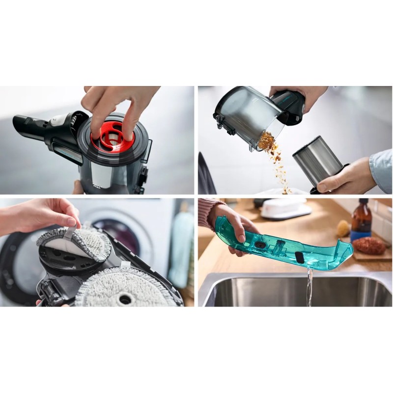 Cordless 2-in-1 hoover, vacuuming and mopping Unlimited 7 ProHygienic Aqua White Cordless 2-in-1 hoover, vacuuming and mopping Unlimited 7 ProHygienic Aqua White
