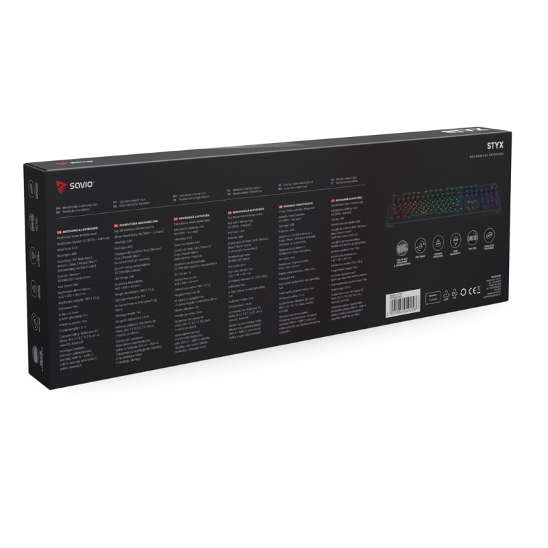 Savio STYX Outemu Blue, Hot Swap, RGB keyboard Gaming Savio STYX Outemu Blue, Hot Swap, RGB keyboard Gaming