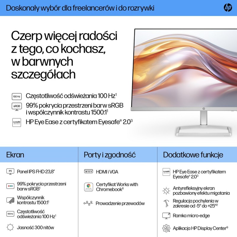 HP 23.8-inch Series 5 FHD monitor - 524sf HP 23.8-inch Series 5 FHD monitor - 524sf