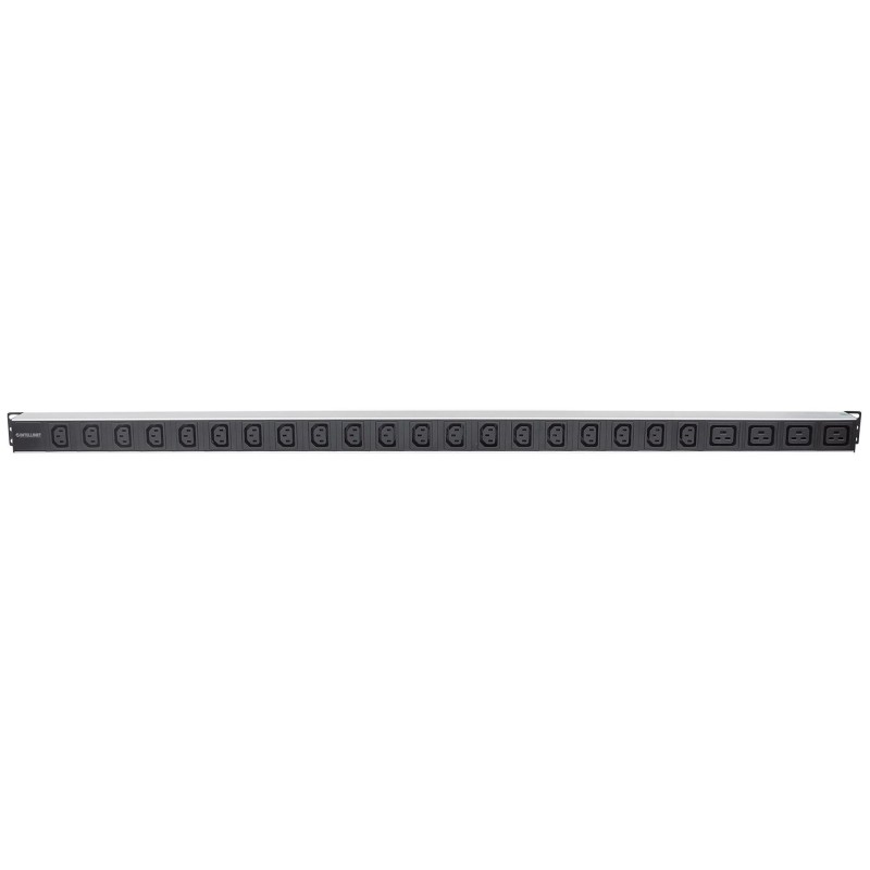 Intellinet Vertical Rackmount 24-Output Power Distribution Unit (PDU), 20 x C13 & 4 x Output C19, Removable Power Cable, Rear C14 Input Intellinet Vertical Rackmount 24-Output Power Distribution Unit (PDU), 20 x C13 & 4 x Output C19, Removable Power Cable, Rear C14 Input