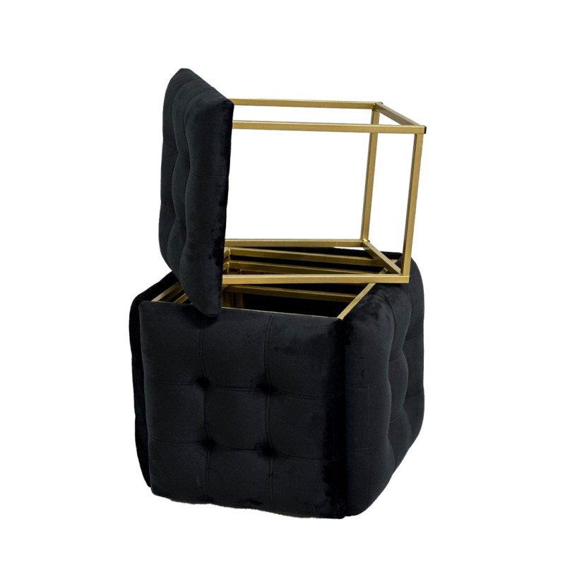 Puff-transformer 5in1 - 5 stools in 1 pouffe black velvet Puff-transformer 5in1 - 5 stools in 1 pouffe black velvet