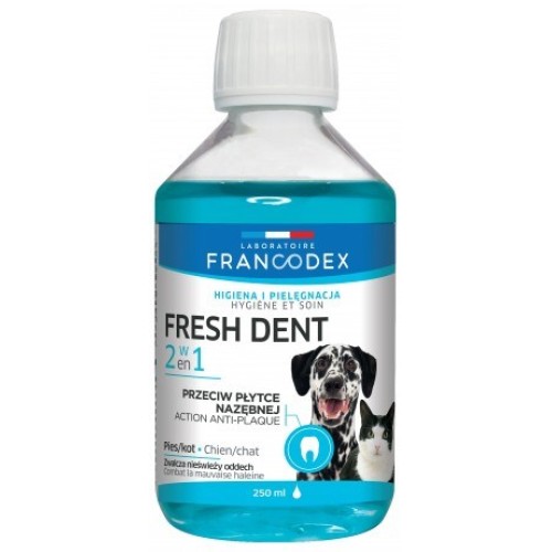 FRANCODEX Fresh dent oral hygiene liquid - dog/cat formula - 250ml FRANCODEX Fresh dent oral hygiene liquid - dog/cat formula - 250ml
