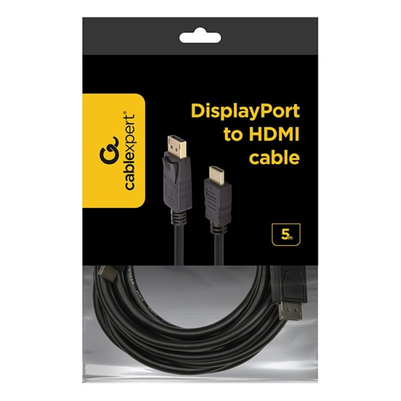 Gembird CC-DP-HDMI-5M DisplayPort to HDMI cable, 5m, black Gembird CC-DP-HDMI-5M DisplayPort to HDMI cable, 5m, black