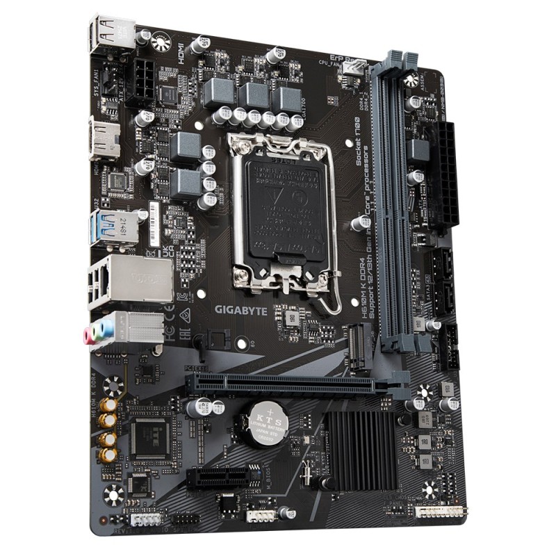 GIGABYTE H610M K DDR4 Motherboard - Supports Intel Core 14th Gen CPUs, up to 3200MHz DDR4, 1xPCIe 3.0 M.2, GbE LAN, USB 3.2 Gen 1 GIGABYTE H610M K DDR4 Motherboard - Supports Intel Core 14th Gen CPUs, up to 3200MHz DDR4, 1xPCIe 3.0 M.2, GbE LAN, USB 3.2 Gen 1