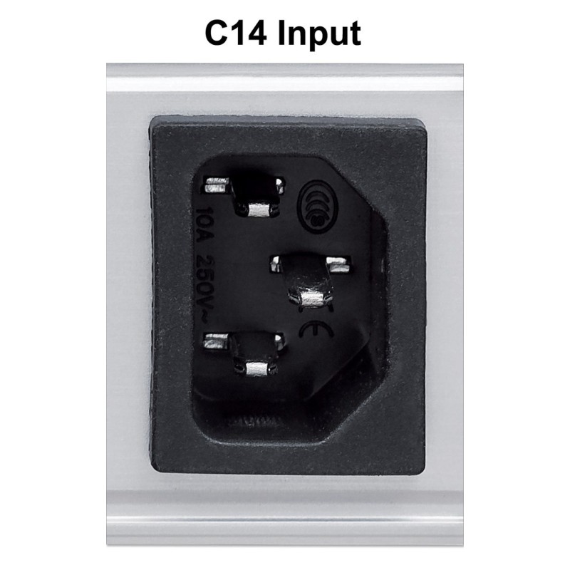 Intellinet Vertical Rackmount 24-Output Power Distribution Unit (PDU), 20 x C13 & 4 x Output C19, Removable Power Cable, Rear C14 Input Intellinet Vertical Rackmount 24-Output Power Distribution Unit (PDU), 20 x C13 & 4 x Output C19, Removable Power Cable, Rear C14 Input