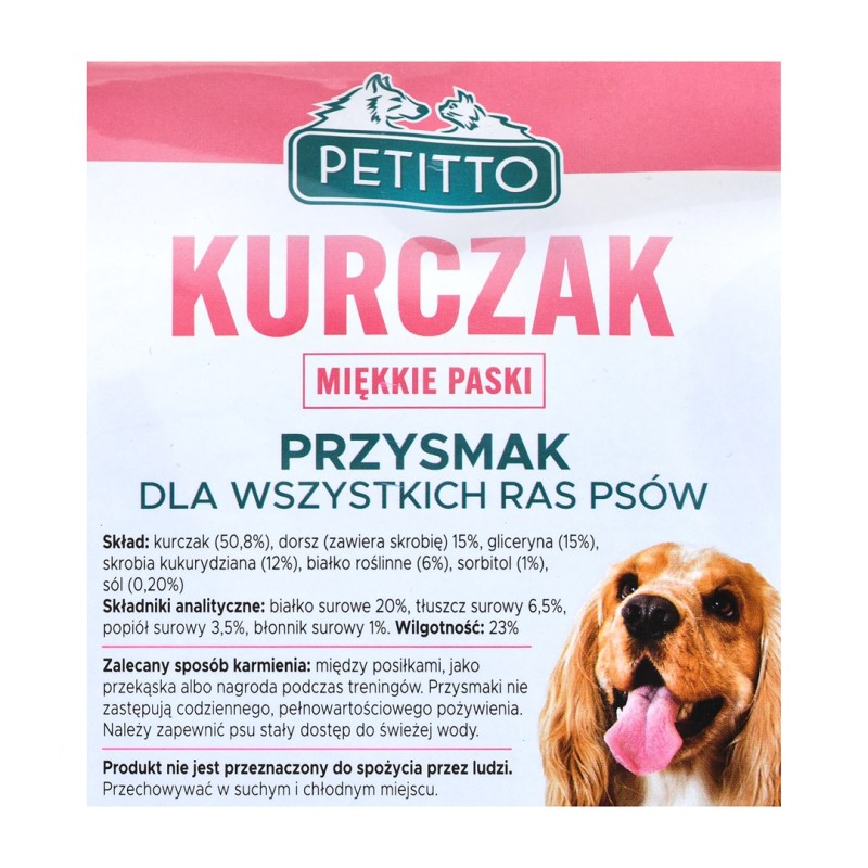 PETITTO Soft chicken strips - dog treat - 500 g PETITTO Soft chicken strips - dog treat - 500 g
