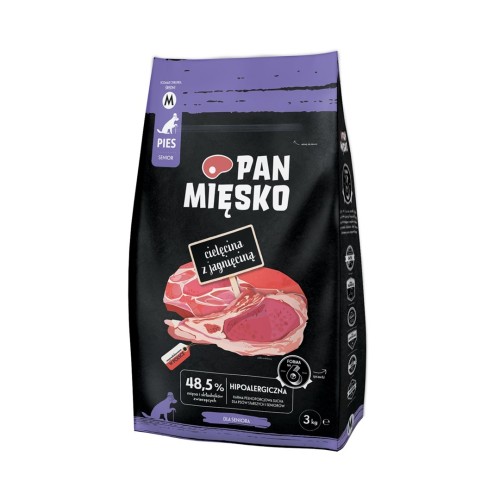 PAN MIĘSKO Veal with lamb M - dry dog food - 3kg
