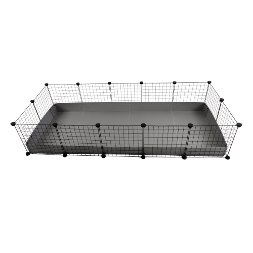 C&C modular cage 5x2 pig rabbit hedgehog silver 180 x 75 x 37 cm