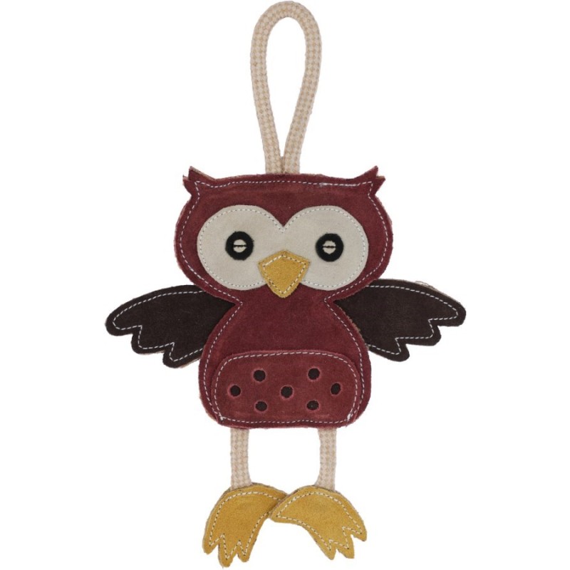 KERBL Owl - Leather Dog Toy - 31x22x3 cm