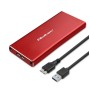 Qoltec 51831 Enclosure | M.2 SSD drive | SATA | NGFF| USB 3.0 | Super speed 5Gb/s | 2TB | Red