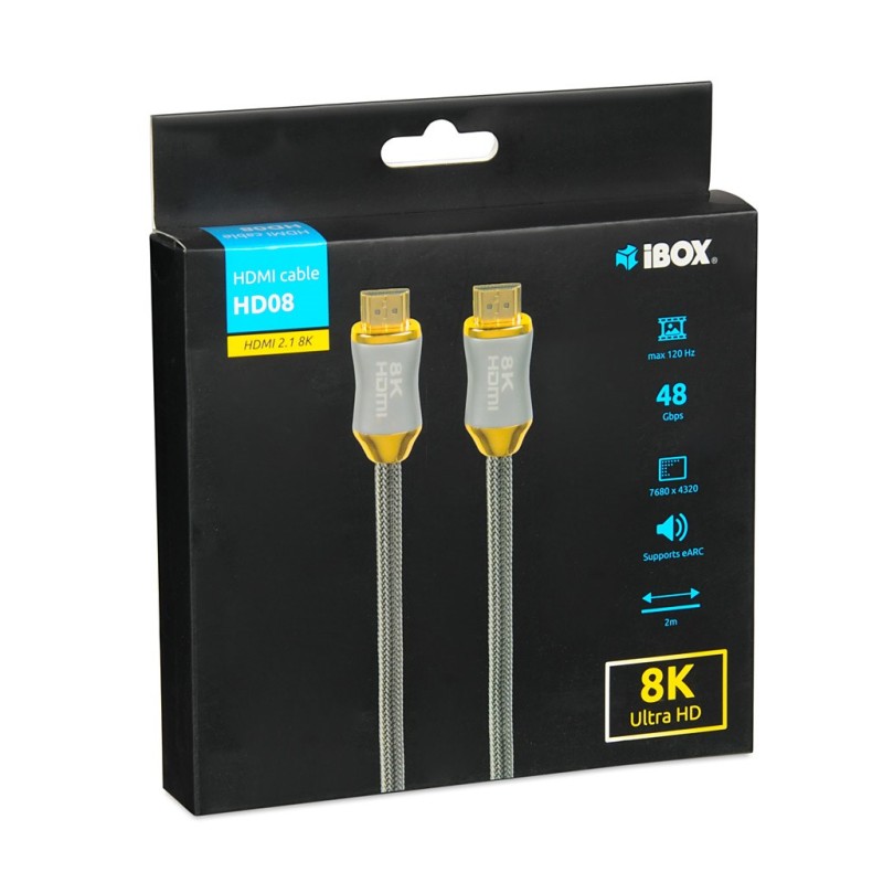 HDMI cable I-BOX HD08 HDMI 2.1 8K, 2M HDMI cable I-BOX HD08 HDMI 2.1 8K, 2M