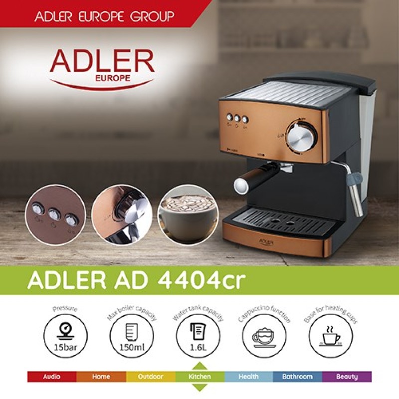Adler AD 4404cr Combi coffee maker 1.6 L Semi-auto Adler AD 4404cr Combi coffee maker 1.6 L Semi-auto